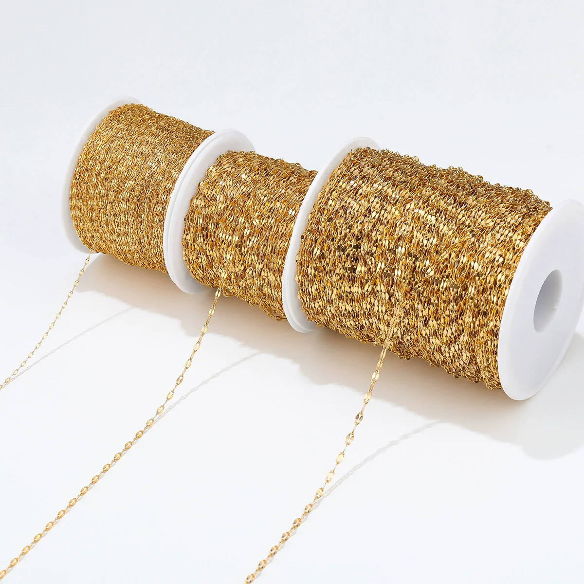 Jewelry Accessories Stainless Steel Gold Plated Oval Chain Bracelet Necklace - Image 5