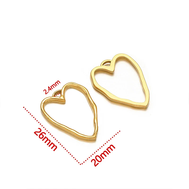 Jewelry Accessories Stainless Steel Heart Geometric Hollow Pendant Electroplated - Image 8