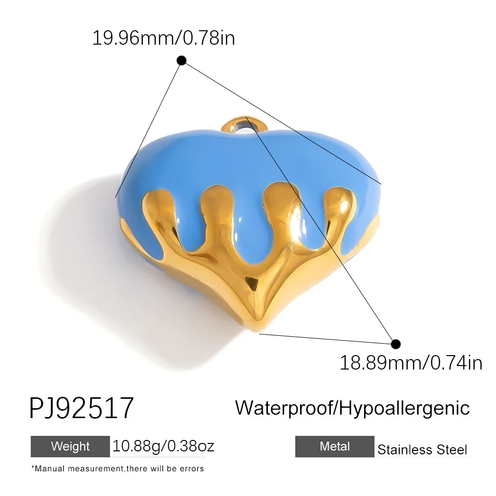 Jewelry Accessories Stainless Steel Heart Pendant Handmade Electroplated Bracelet Necklace - Image 15