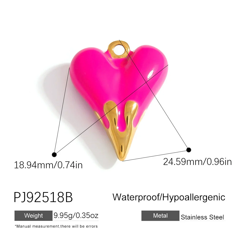Jewelry Accessories Stainless Steel Heart Pendant Handmade Electroplated Bracelet Necklace - Image 17
