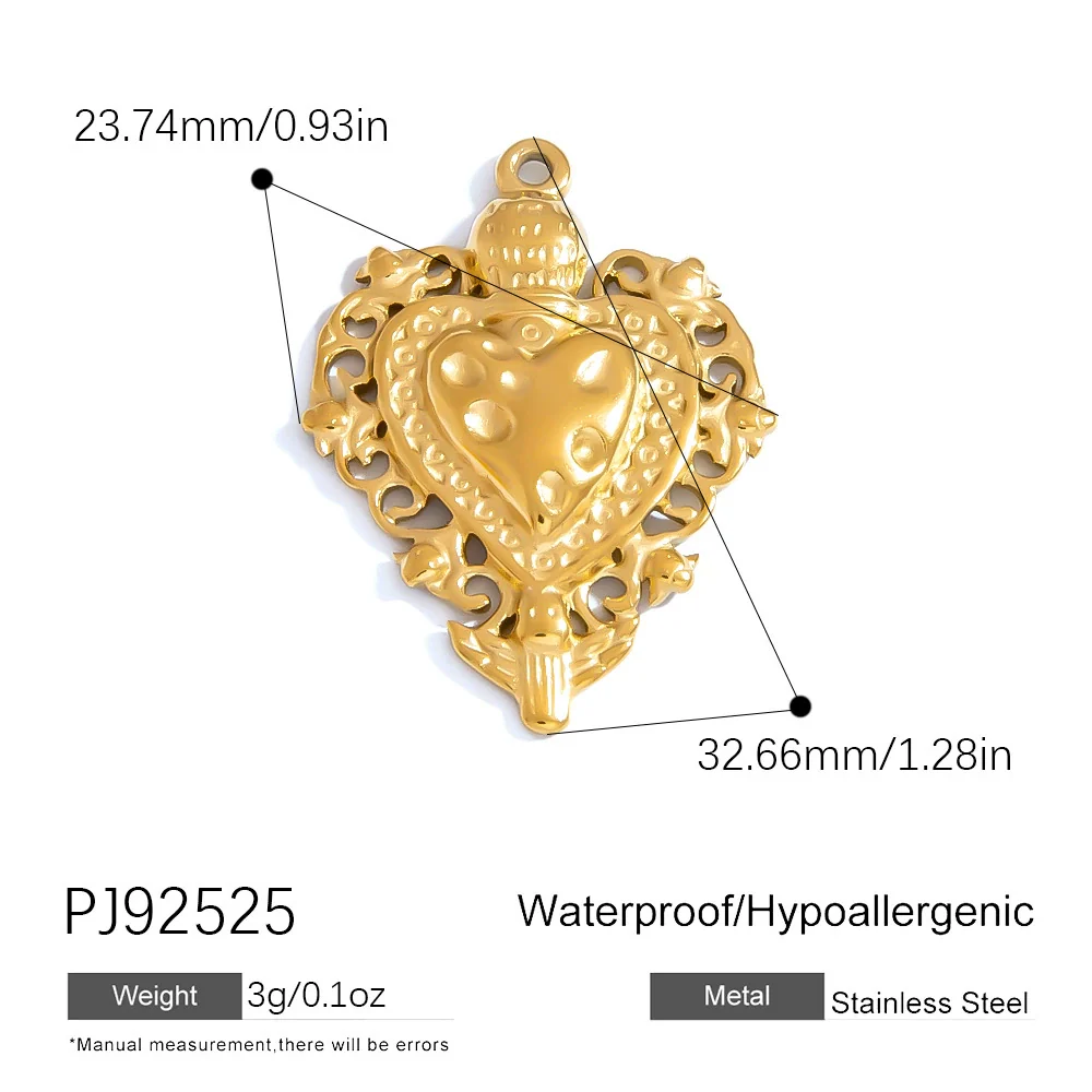 Jewelry Accessories Stainless Steel Heart Pendant Handmade Electroplated Bracelet Necklace - Image 27