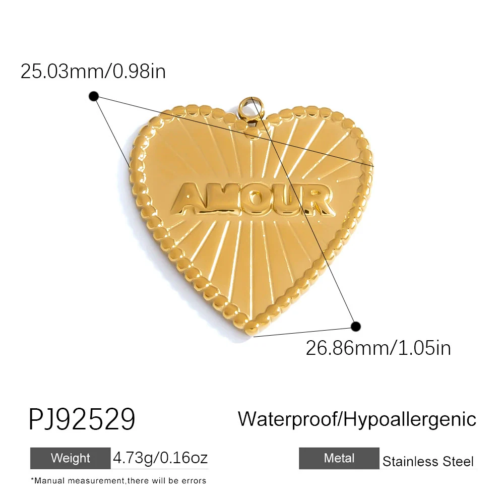 Jewelry Accessories Stainless Steel Heart Pendant Handmade Electroplated Bracelet Necklace - Image 31