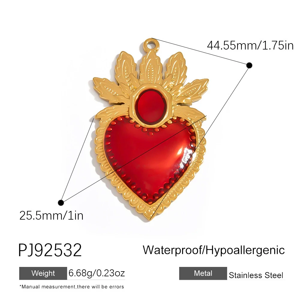 Jewelry Accessories Stainless Steel Heart Pendant Handmade Electroplated Bracelet Necklace - Image 34