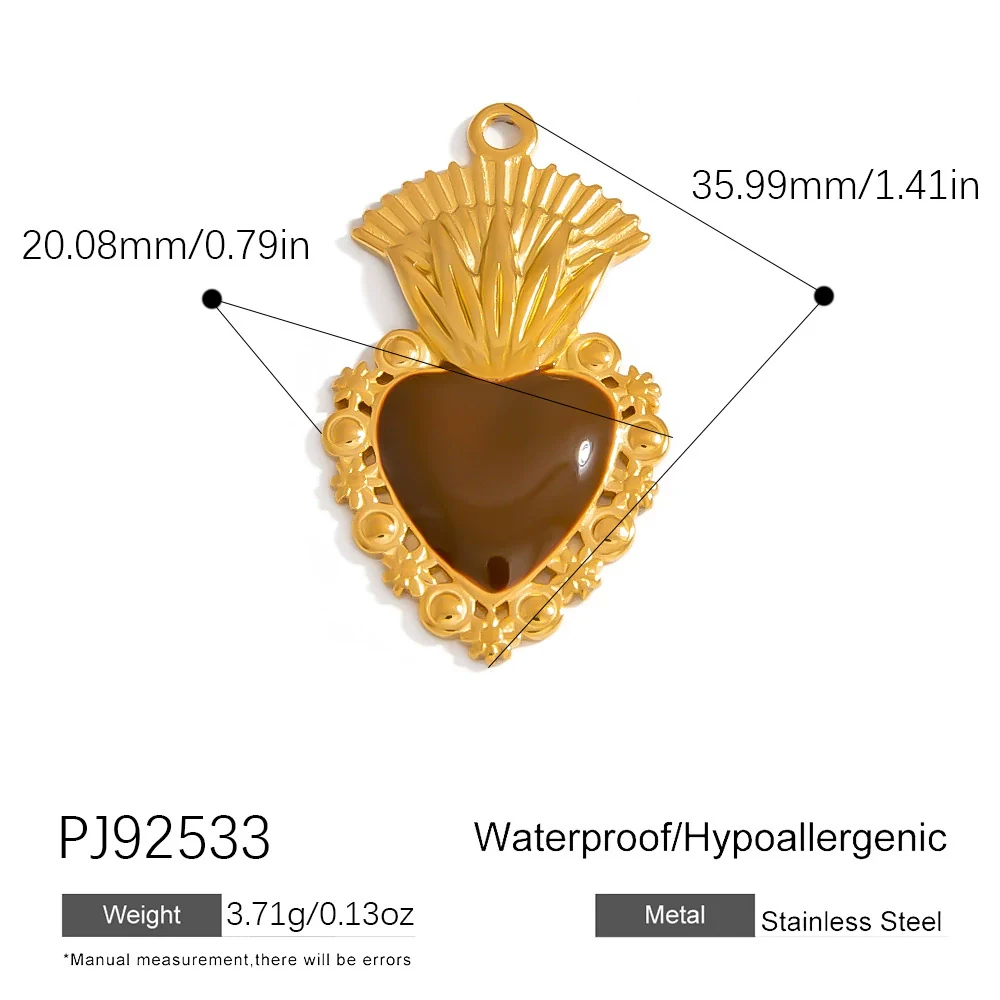 Jewelry Accessories Stainless Steel Heart Pendant Handmade Electroplated Bracelet Necklace - Image 35
