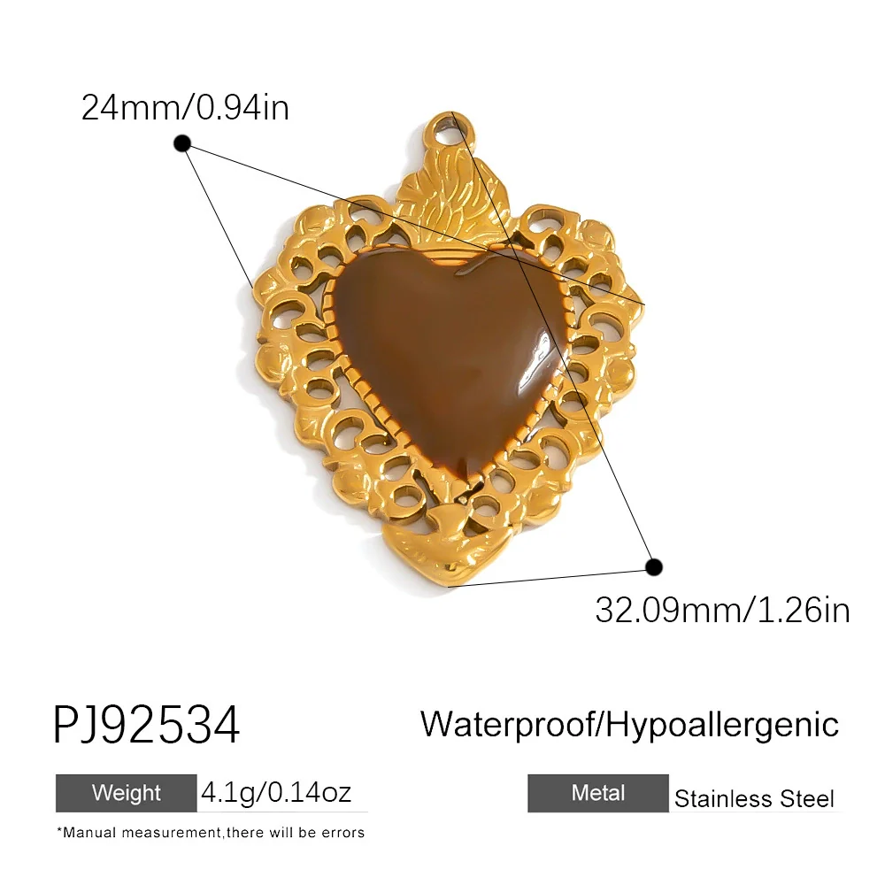 Jewelry Accessories Stainless Steel Heart Pendant Handmade Electroplated Bracelet Necklace - Image 36