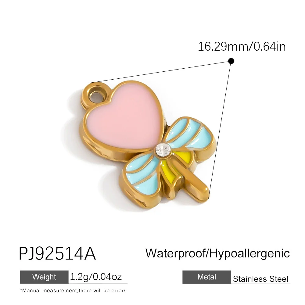 Jewelry Accessories Stainless Steel Heart Pendant Handmade Electroplated Bracelet Necklace - Image 8