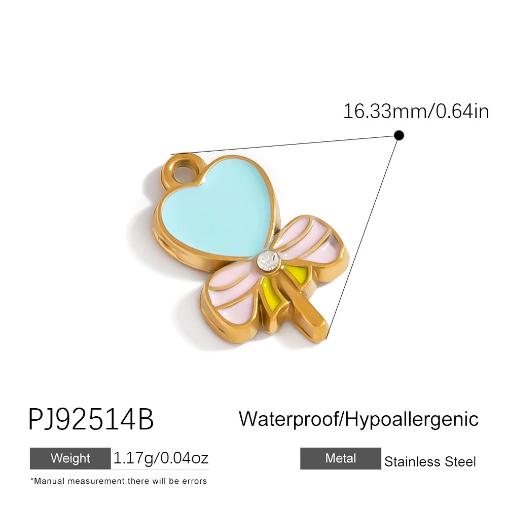 Jewelry Accessories Stainless Steel Heart Pendant Handmade Electroplated Bracelet Necklace - Image 9