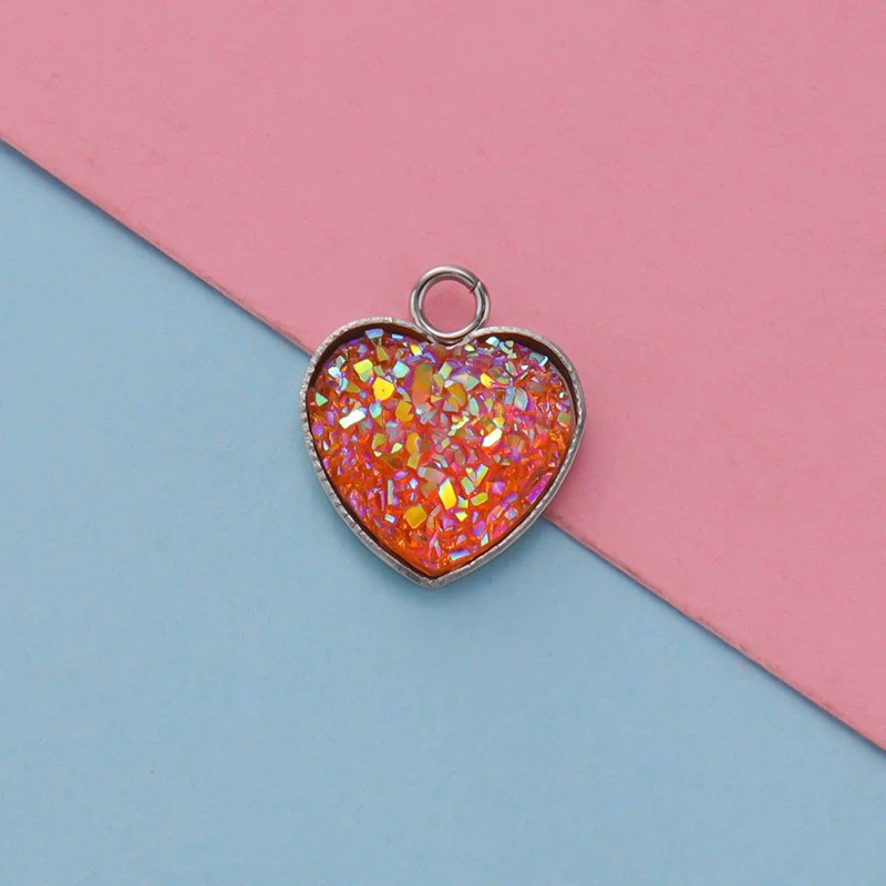 Jewelry Accessories Stainless Steel Heart Shaped Starry Pendant Electroplating - Image 14