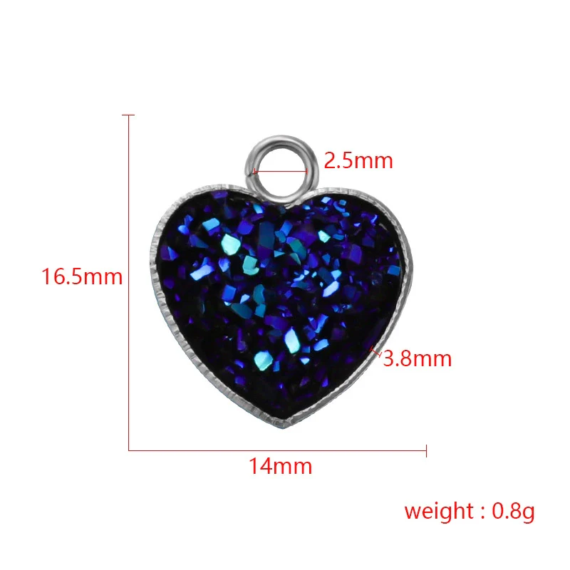 Jewelry Accessories Stainless Steel Heart Shaped Starry Pendant Electroplating - Image 4