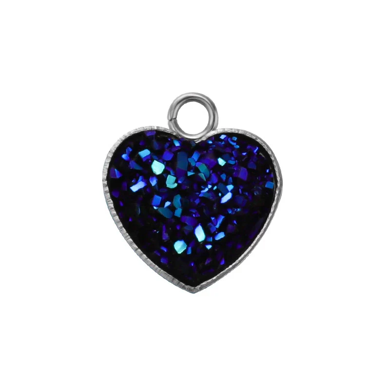 Jewelry Accessories Stainless Steel Heart Shaped Starry Pendant Electroplating - Image 5