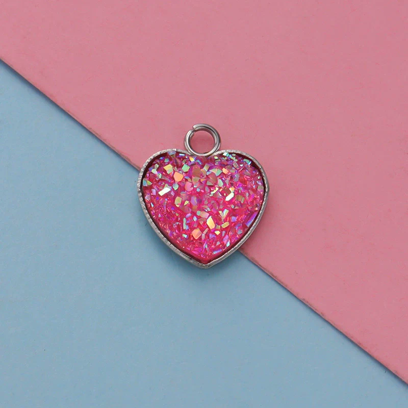 Jewelry Accessories Stainless Steel Heart Shaped Starry Pendant Electroplating - Image 6