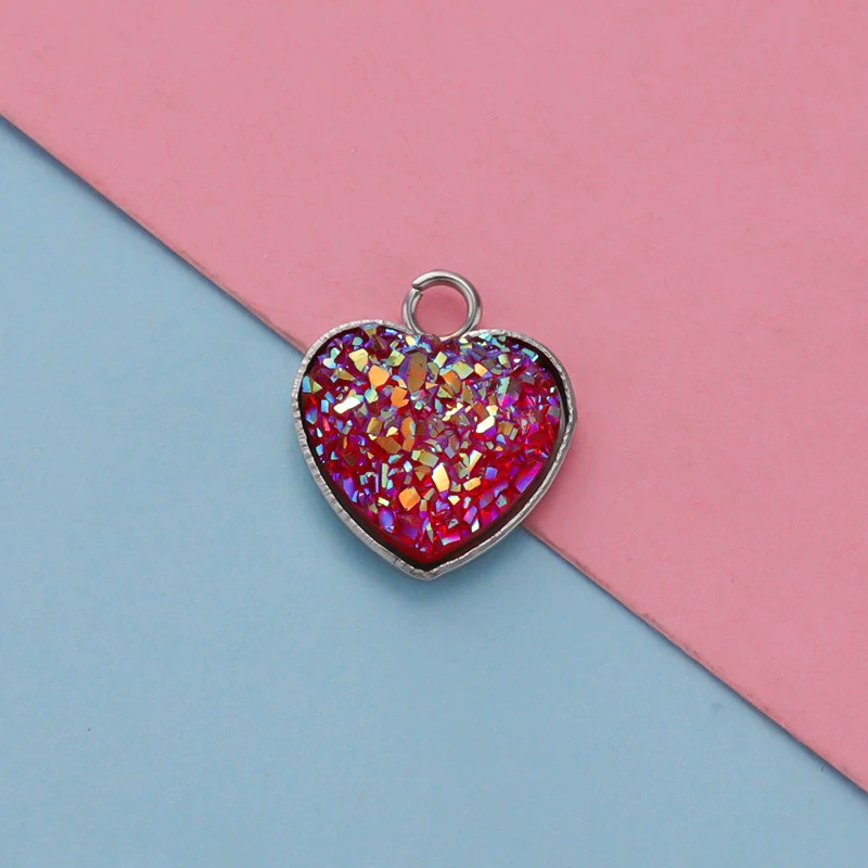 Jewelry Accessories Stainless Steel Heart Shaped Starry Pendant Electroplating - Image 8