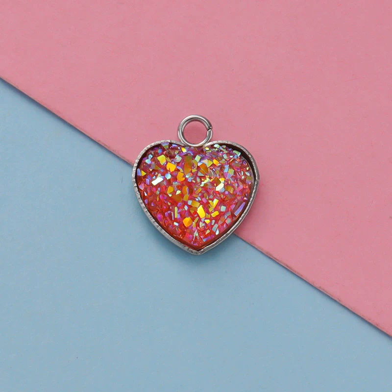 Jewelry Accessories Stainless Steel Heart Shaped Starry Pendant Electroplating - Image 9