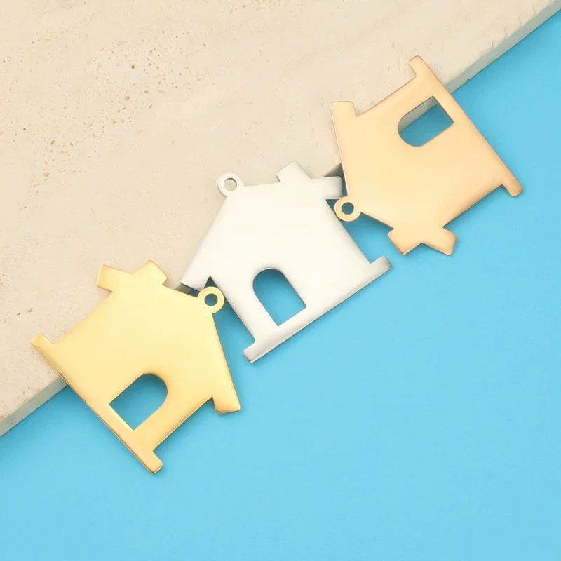 Jewelry Accessories Stainless Steel Hollow House Pendant Fine Polishing - Image 2