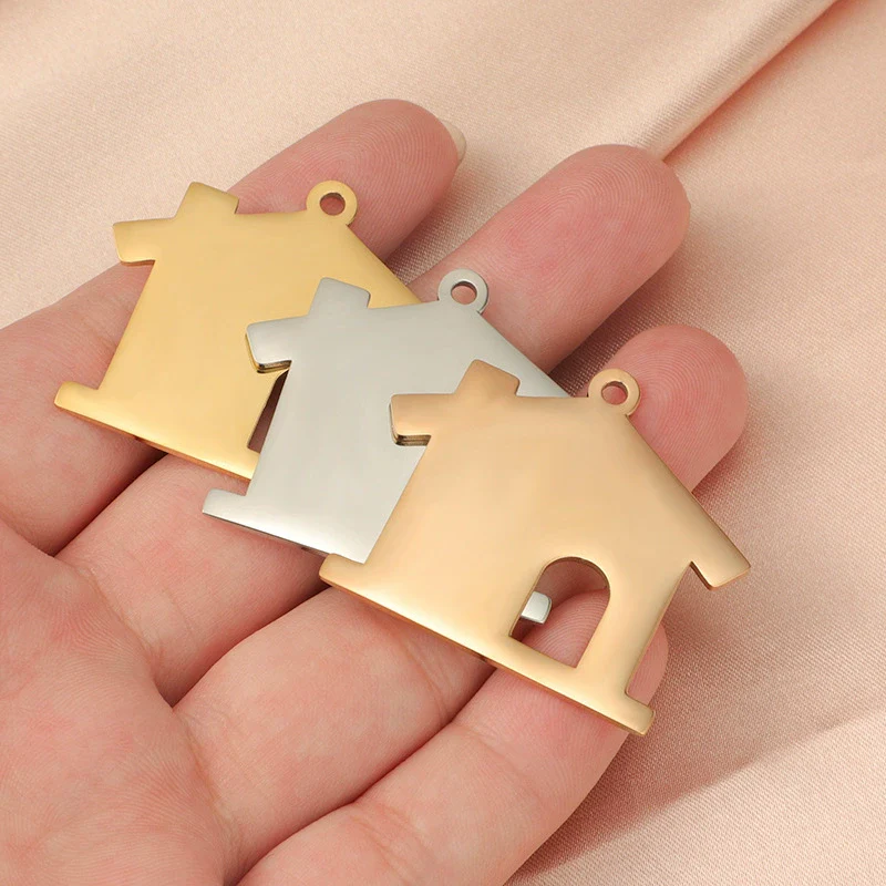 Jewelry Accessories Stainless Steel Hollow House Pendant Fine Polishing - Image 4
