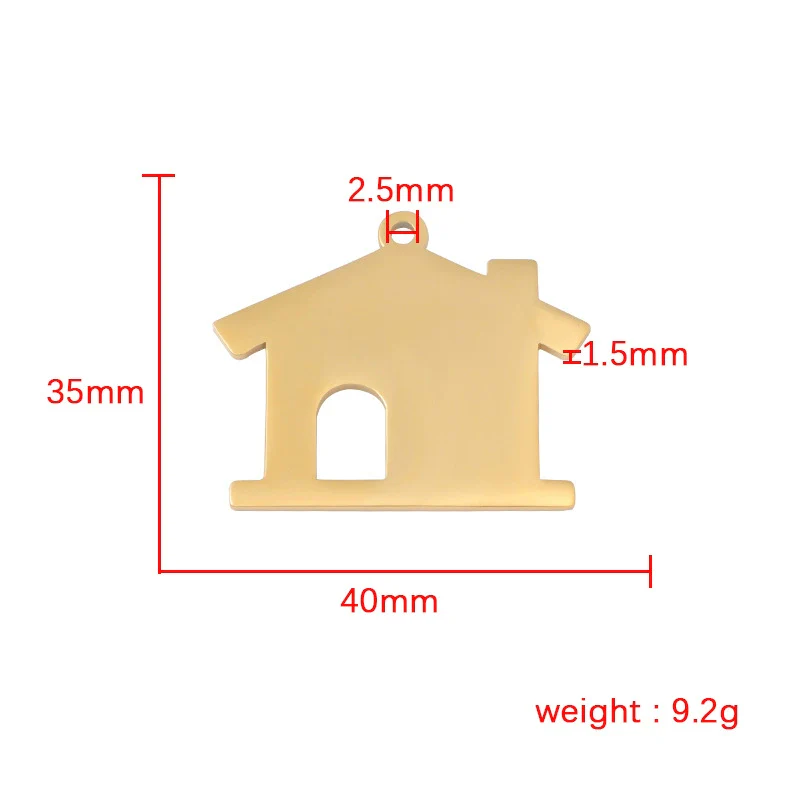 Jewelry Accessories Stainless Steel Hollow House Pendant Fine Polishing - Image 5