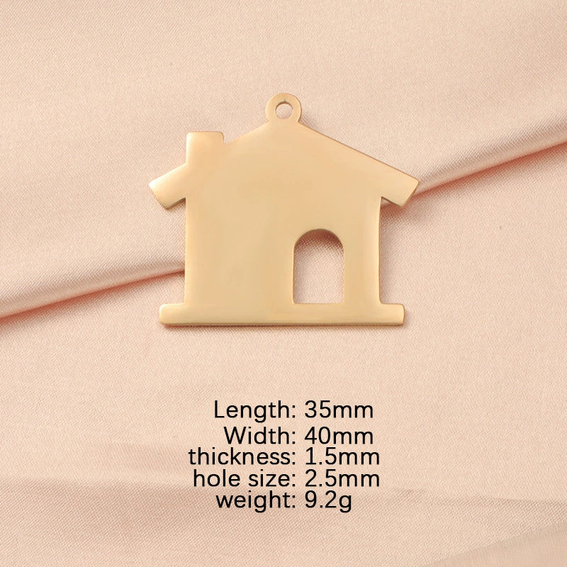 Jewelry Accessories Stainless Steel Hollow House Pendant Fine Polishing - Image 8