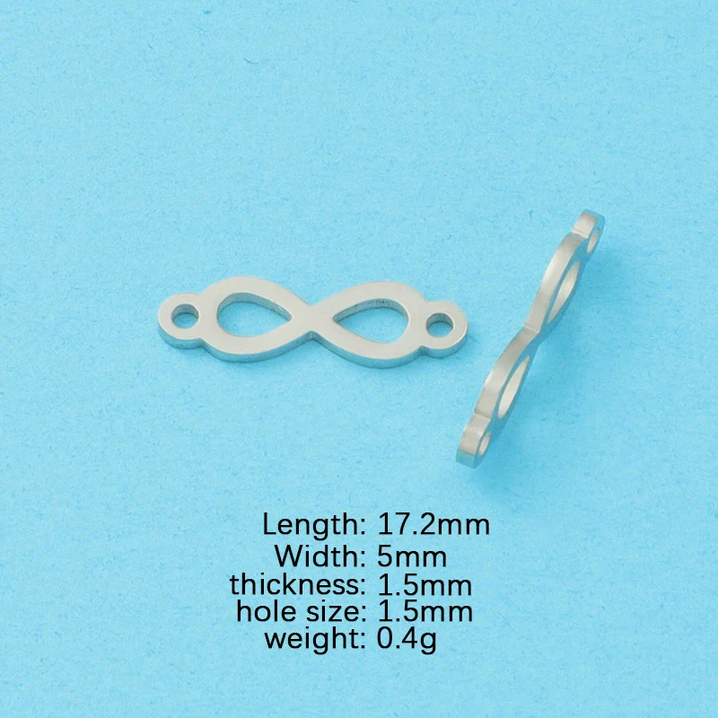 Jewelry Accessories Stainless Steel Infinity Pendant Double Hanging 8Word Connector Fine Polishing - Image 6