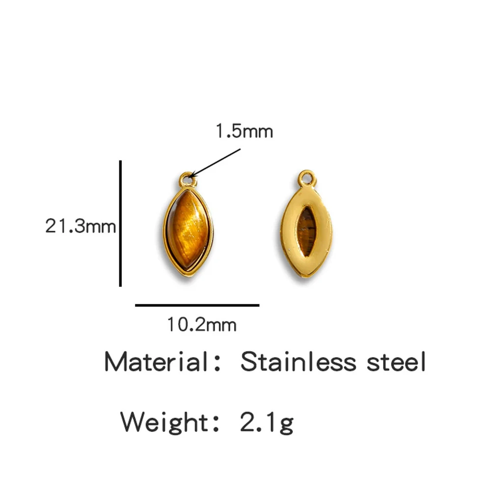 Jewelry Accessories Stainless Steel Inlaid With Natural Stone Round Pendant Earrings Bracelet Necklace Handmade Electroplated - Image 16
