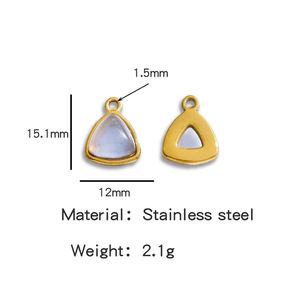 Jewelry Accessories Stainless Steel Inlaid With Natural Stone Round Pendant Earrings Bracelet Necklace Handmade Electroplated - Image 29