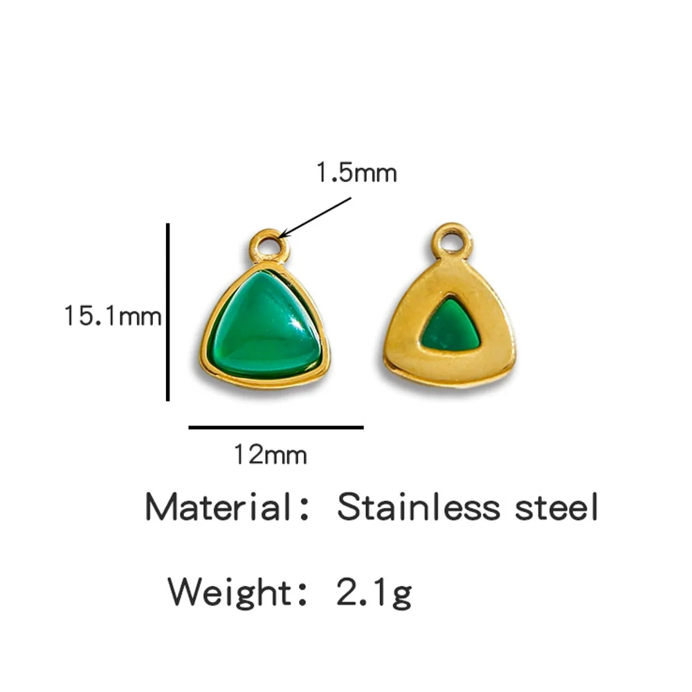 Jewelry Accessories Stainless Steel Inlaid With Natural Stone Round Pendant Earrings Bracelet Necklace Handmade Electroplated - Image 32