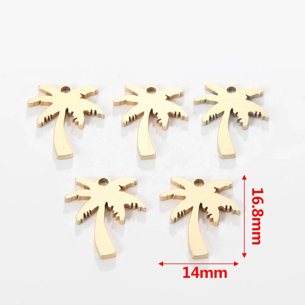 Jewelry Accessories Stainless Steel Letters Cut Out Handmade Vacuum Plating Sliding Pendant Natural Plant Flowers Style - Image 14