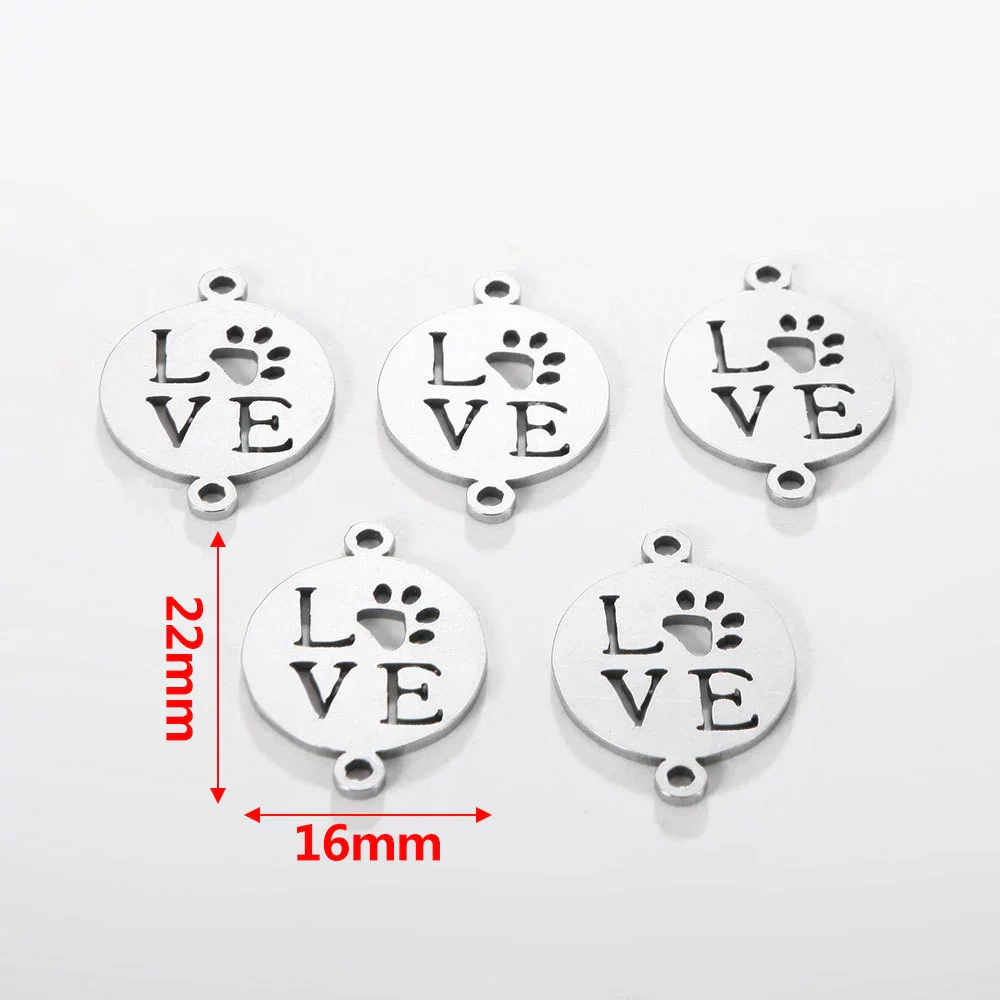 Jewelry Accessories Stainless Steel Letters Cut Out Handmade Vacuum Plating Sliding Pendant Natural Plant Flowers Style - Image 7