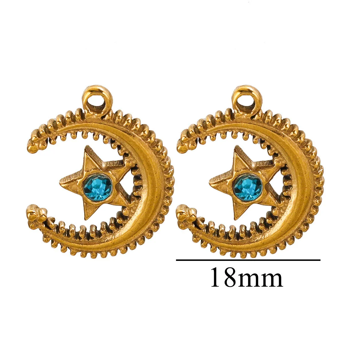 Jewelry Accessories Stainless Steel Moon Fivepointed Star Fish Pattern Electroplated Pendant Necklace Earrings - Image 6