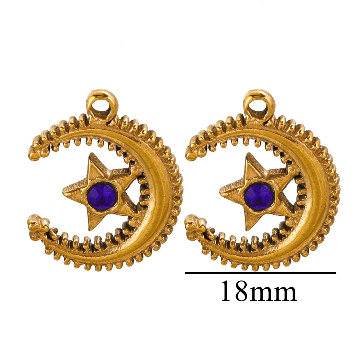 Jewelry Accessories Stainless Steel Moon Fivepointed Star Fish Pattern Electroplated Pendant Necklace Earrings - Image 7