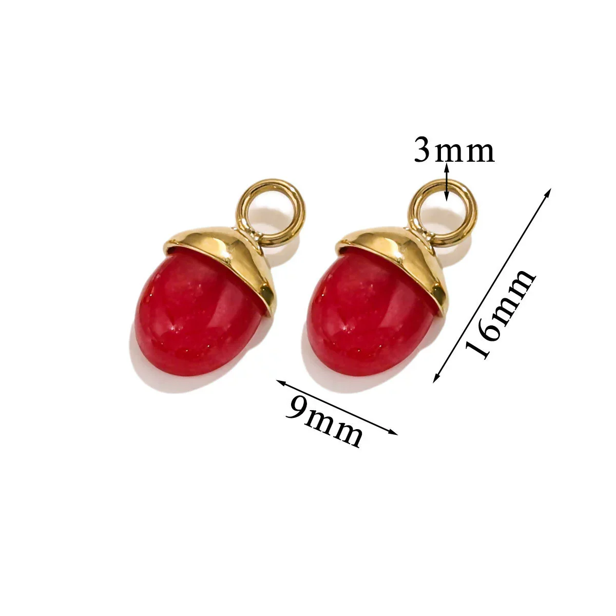 Jewelry Accessories Stainless Steel Natural Stone Pine Cone And Oval Shaped Pendant Electroplated 18K Gold - Image 14