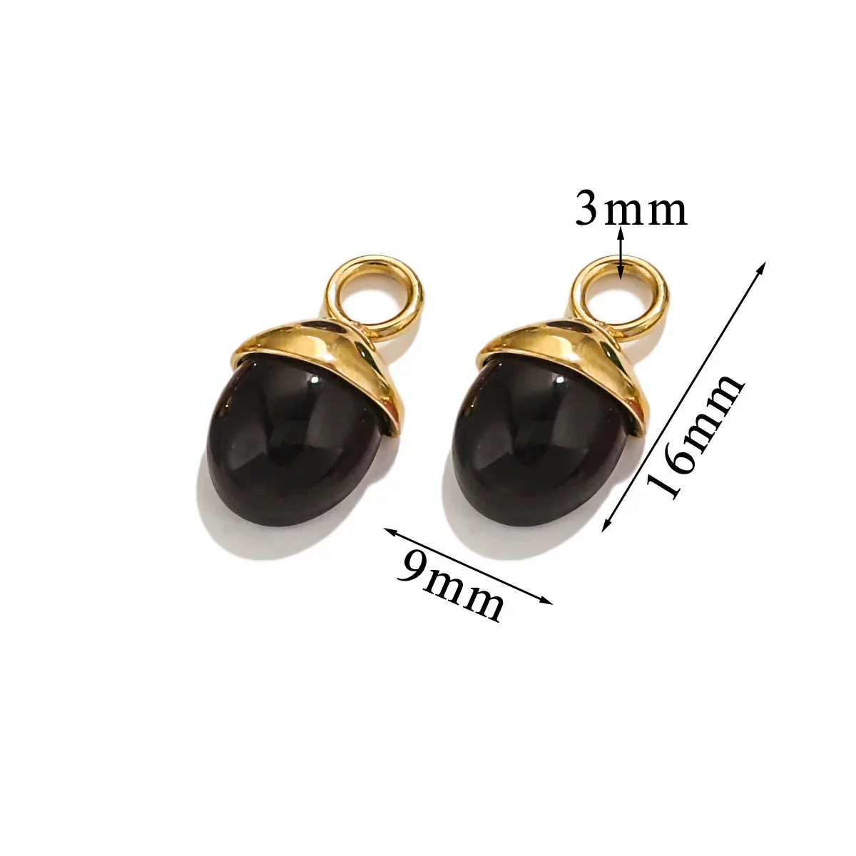 Jewelry Accessories Stainless Steel Natural Stone Pine Cone And Oval Shaped Pendant Electroplated 18K Gold - Image 7