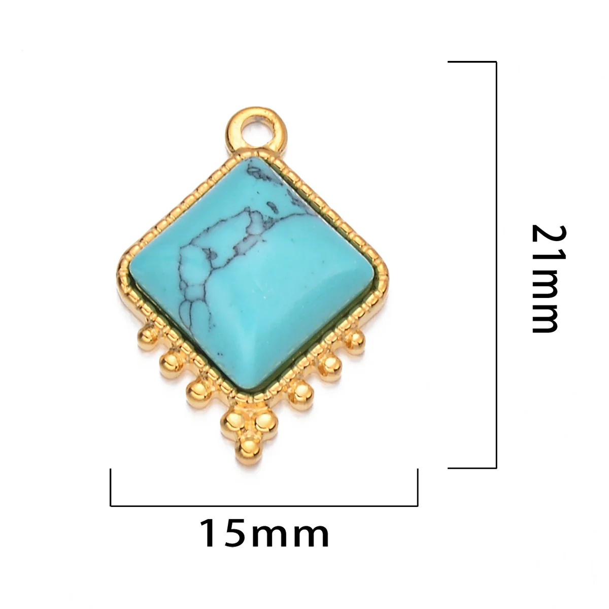 Jewelry Accessories Stainless Steel Natural Stone Square French Retro Style Electroplated - Image 6