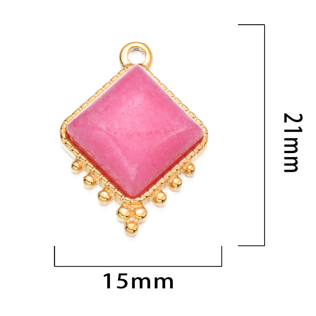 Jewelry Accessories Stainless Steel Natural Stone Square French Retro Style Electroplated - Image 9