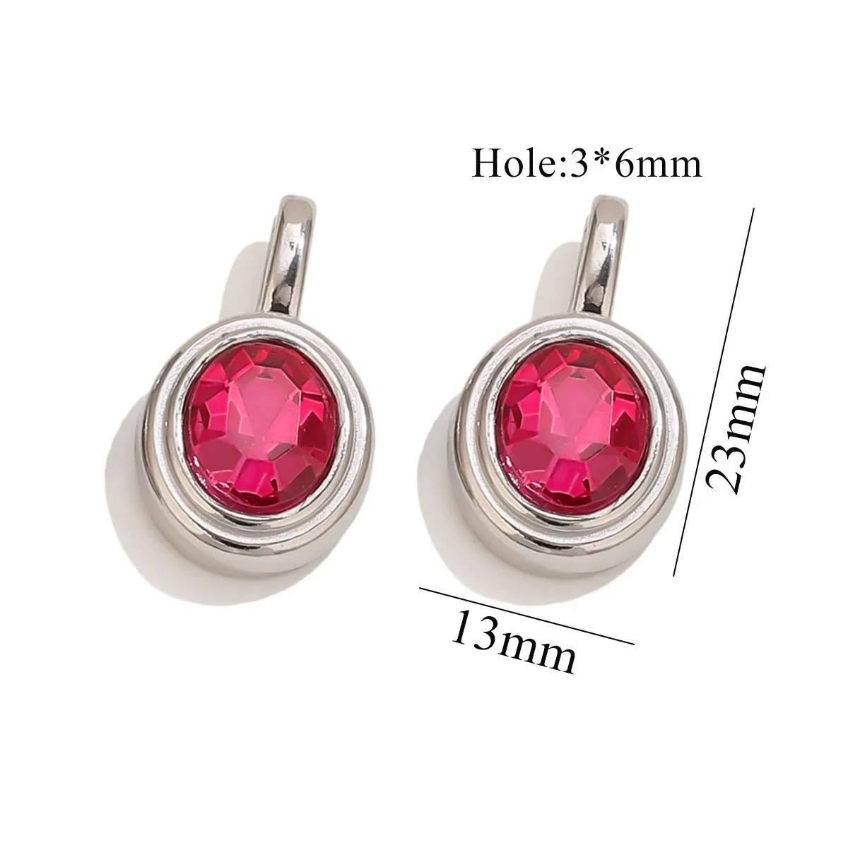 Jewelry Accessories Stainless Steel Oval Rhinestone Bead Pendant 18K Gold Electroplated - Image 13