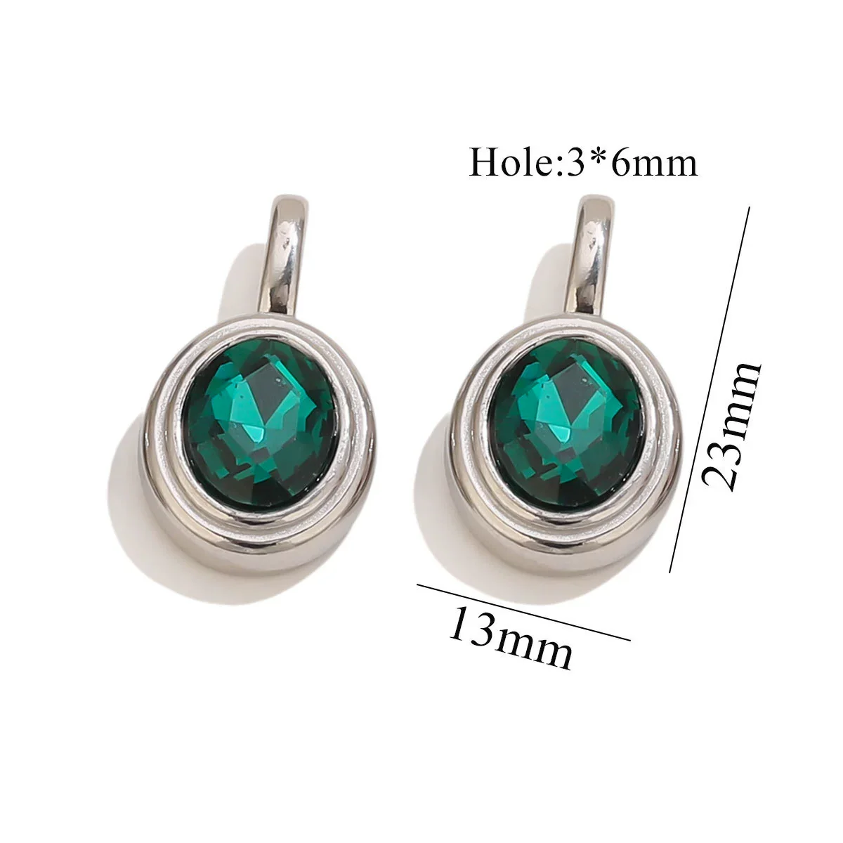 Jewelry Accessories Stainless Steel Oval Rhinestone Bead Pendant 18K Gold Electroplated - Image 14