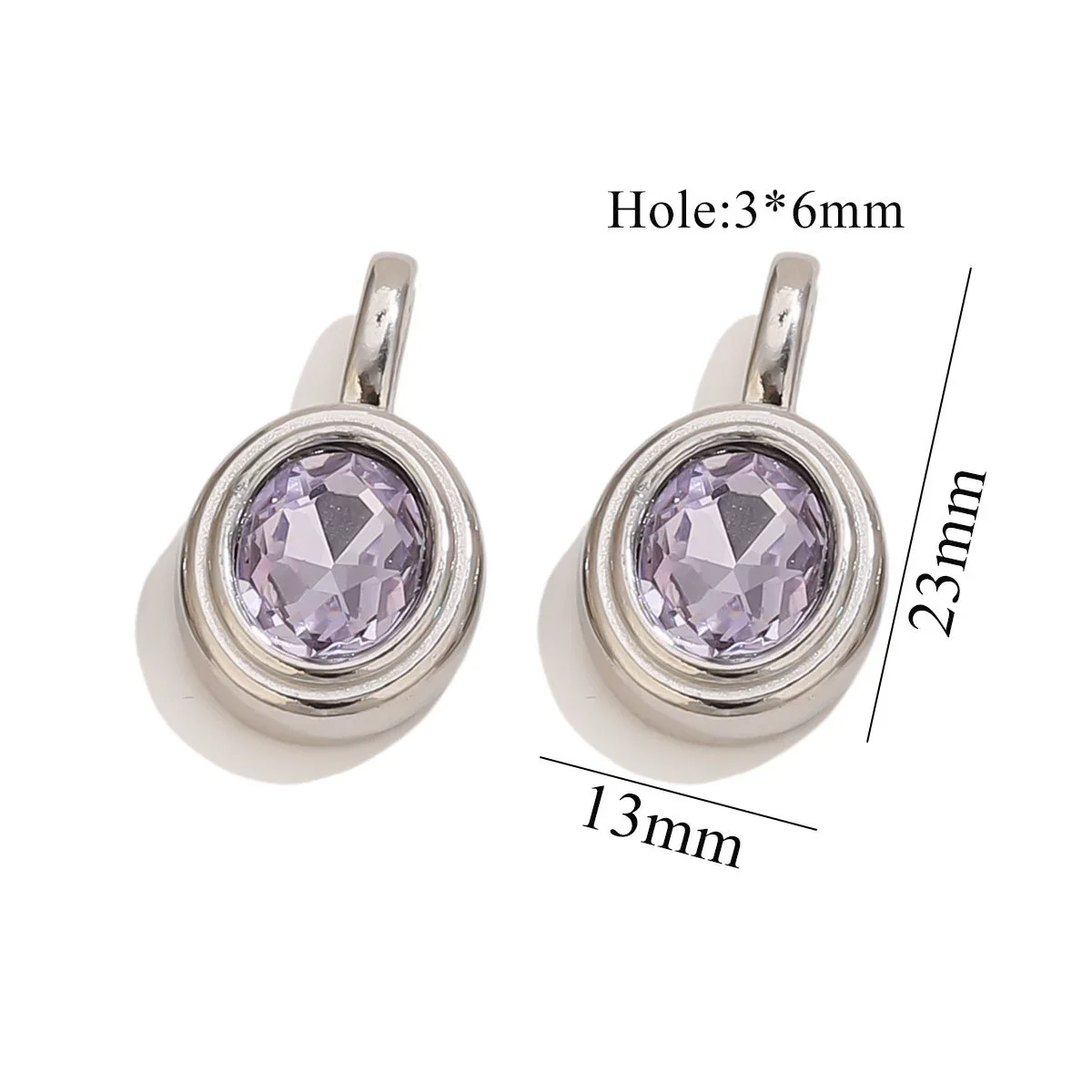 Jewelry Accessories Stainless Steel Oval Rhinestone Bead Pendant 18K Gold Electroplated - Image 15