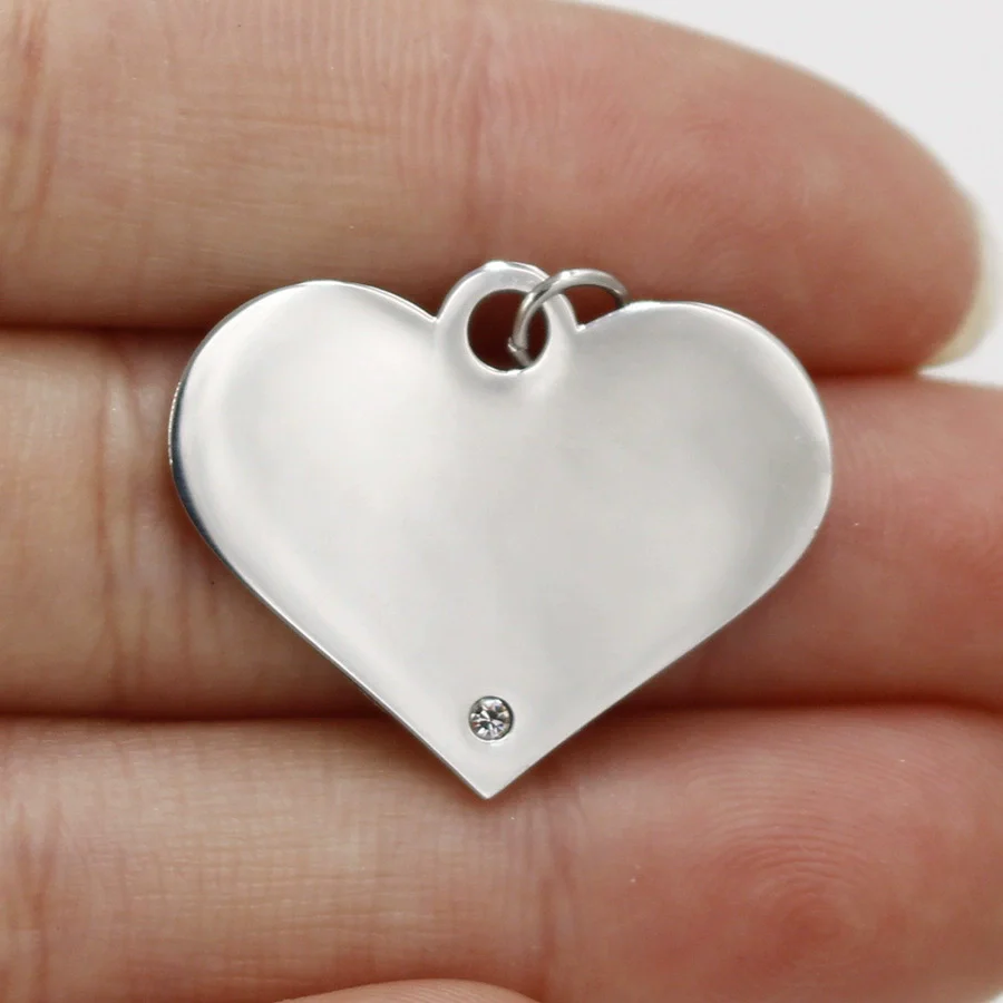 Jewelry Accessories Stainless Steel Peach Heart Pendant Bracelet Necklace With Diamond Vacuum Electroplated And Fine Polished Glossy Style - Image 6