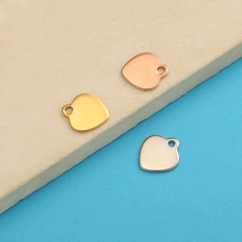 Jewelry Accessories Stainless Steel Peach Heart Pendant Fully Polished Electroplated
