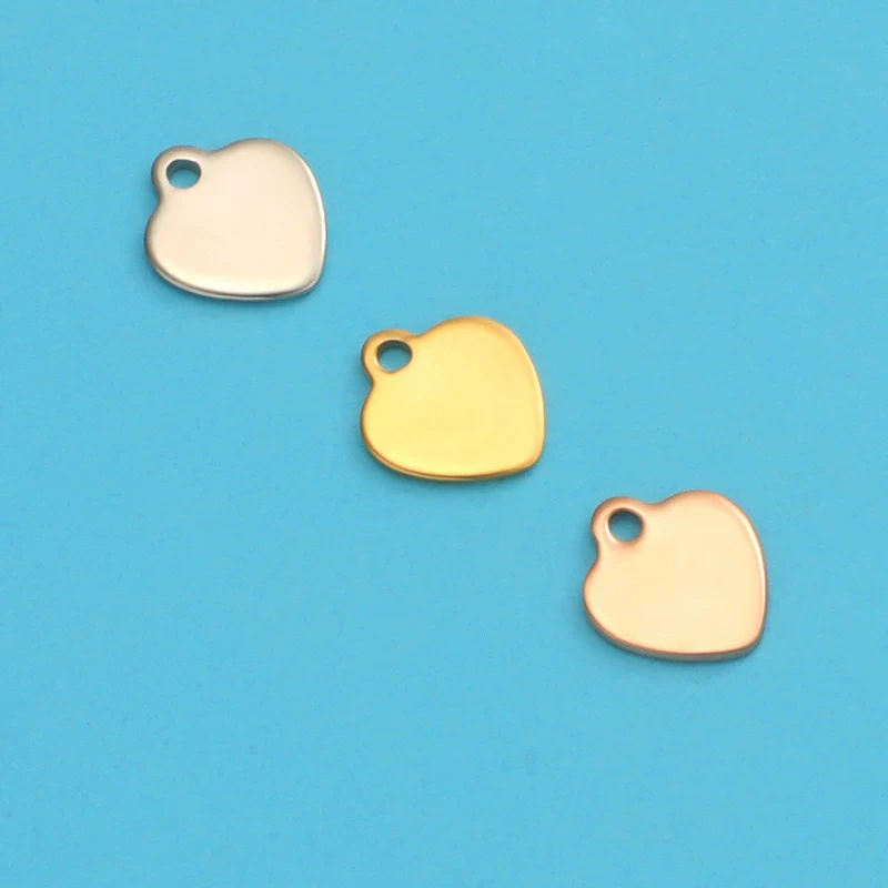 Jewelry Accessories Stainless Steel Peach Heart Pendant Fully Polished Electroplated - Image 2