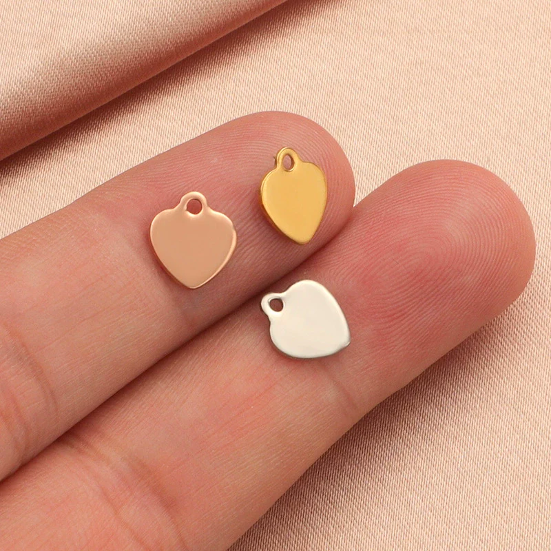 Jewelry Accessories Stainless Steel Peach Heart Pendant Fully Polished Electroplated - Image 4
