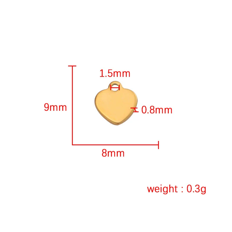 Jewelry Accessories Stainless Steel Peach Heart Pendant Fully Polished Electroplated - Image 5
