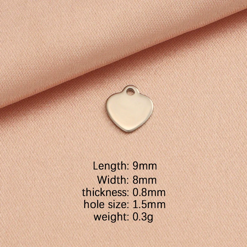 Jewelry Accessories Stainless Steel Peach Heart Pendant Fully Polished Electroplated - Image 6
