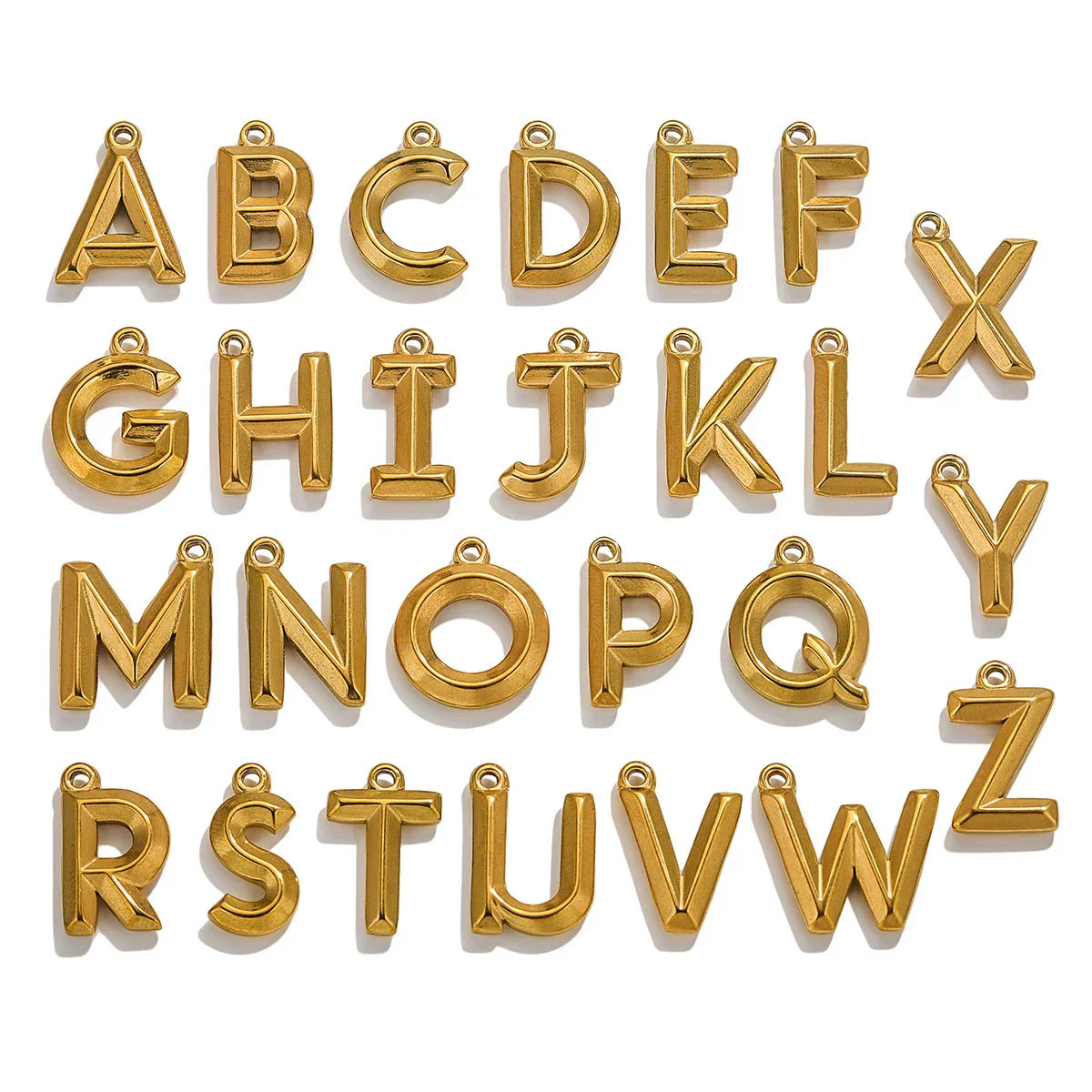 Jewelry Accessories Stainless Steel Pendant With 26 Letters Pattern And Electroplating Treatment