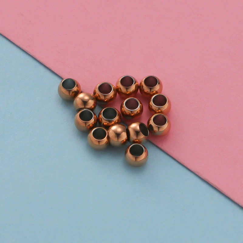 Jewelry Accessories Stainless Steel Polished Round Hollow Beads Electroplated - Image 2