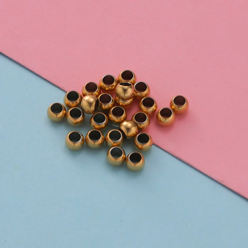 Jewelry Accessories Stainless Steel Polished Round Hollow Beads Electroplated - Image 3