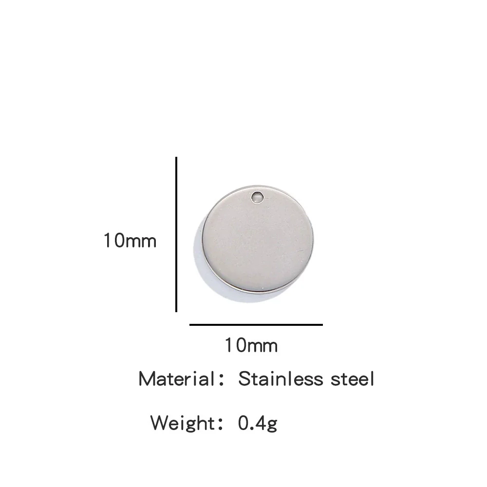Jewelry Accessories Stainless Steel Real Gold Plated Geometric Round Disc Engraved Inner Hanging Tail Piece - Image 13