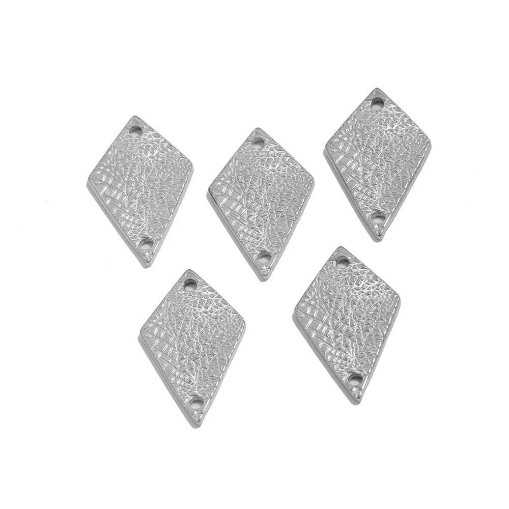 Jewelry Accessories Stainless Steel Retro Hydraulic Geometric Rhombus Pendant Bracelet Necklace - Image 5