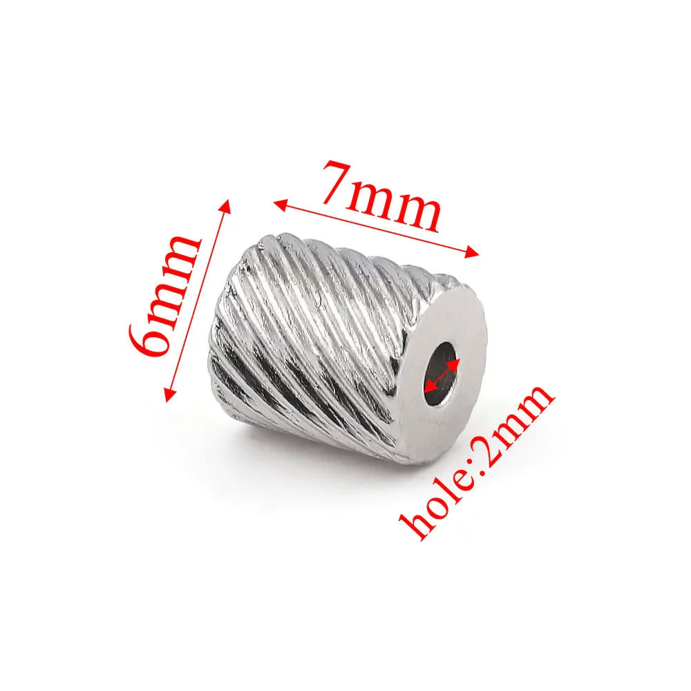 Jewelry Accessories Stainless Steel Round Bead Electroplated Drilling Bead Bracelet - Image 7