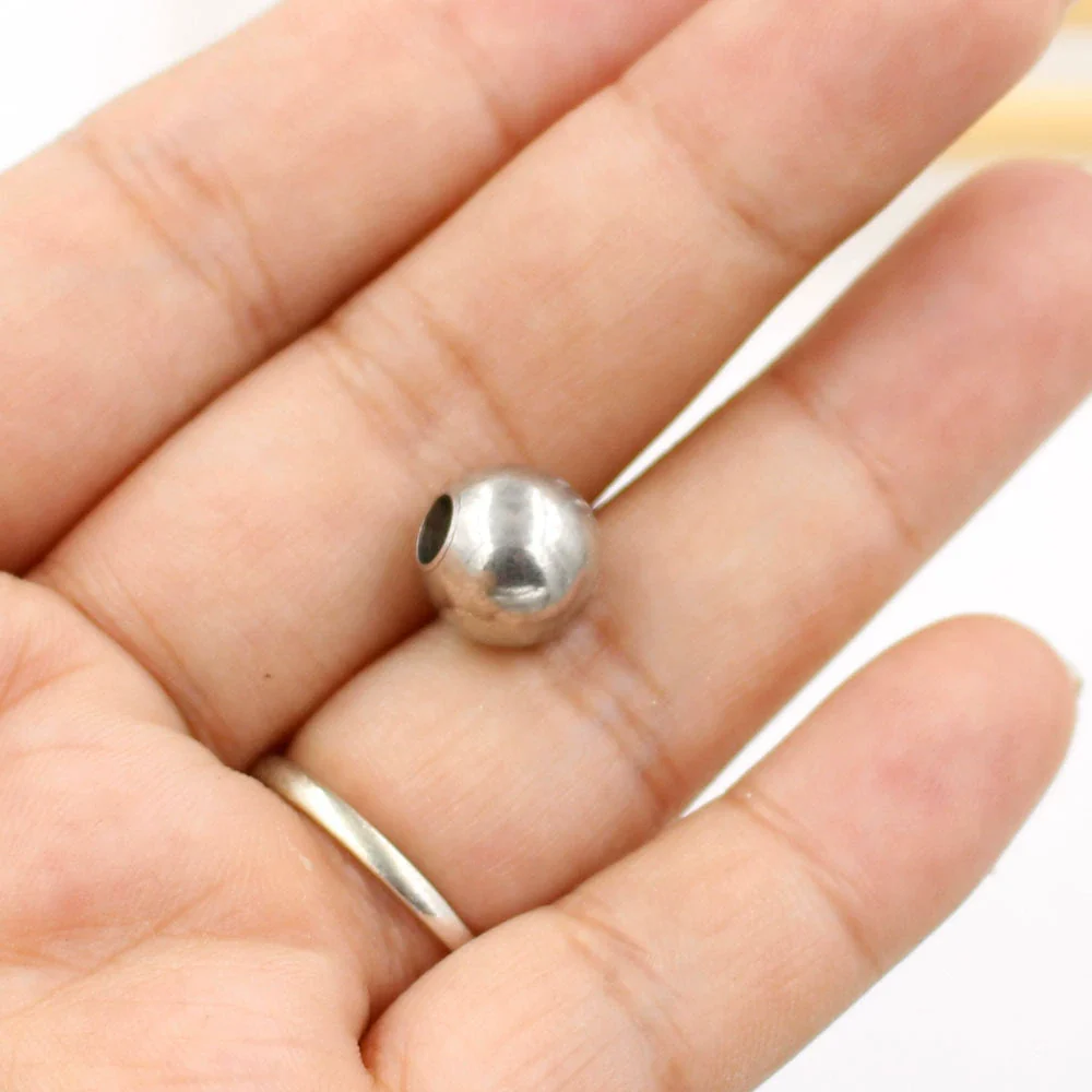 Jewelry Accessories Stainless Steel Round Beads Polishing Smooth Diy Loose Beads - Image 4