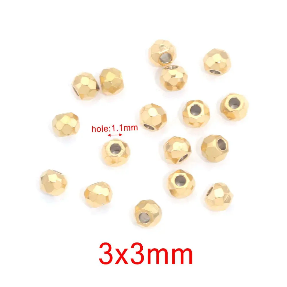 Jewelry Accessories Stainless Steel Round Beads Titanium Steel Arc Beads Vacuum Gold Plated - Image 12